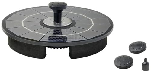 Pontec PondoSolar LED Island - Solarwasserspielpumpe mit LED und Akku, Solar-Fontäne, für Teich und Kleingarten, Schwarz
