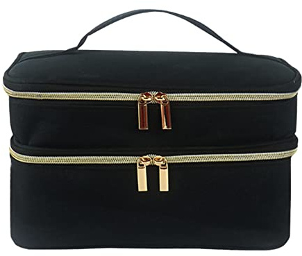 Nähzubehör Tasche mit Fächern, Doppelschicht Nähbedarf Aufbewahrung, Nähzubehör Organizer, Nähutensilien Aufbewahrung Tasche für Nadeln, Stifte, Faden, Maßband und andere Nähwerkzeuge (Nur Tasche)
