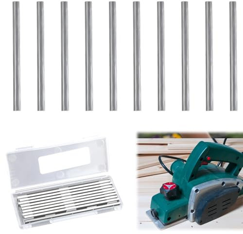 Reversible Electric Planer Blades, 10Pcs 82mm HSS Carbide Planer Knifes with Two Cutting Edges Precision Ground Woodworking Machinery Part Replacements for Makita Black & Decker Bosch DeWalt Trend
