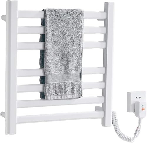 Wrobelax Electric Heated Towel Rail, Warmer Radiator, Portable Freestanding Or Wall Mounted, Comply with CE certification(Color:White)