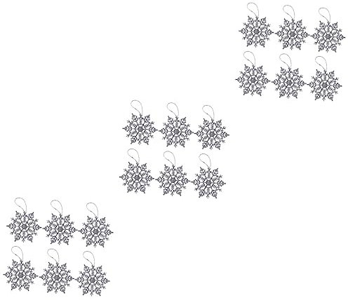 18 STK Weihnachtsschneeflocken Halloween Silberner Baumschmuck Weihnachten Kunstschnee Schneekugel Festivaldekoration Für Zu Hause Schneeflockendekorationen Fensteraufkleber Silver RORPOIR