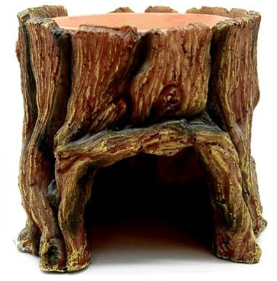 Baumstamm-Design, Reptilien-Versteck für Reptilien, stabile Höhle, Baumstamm, Reptilien-Unterschlupf, dekorativer Amphibien-Lebensraum, 14 x 14 x 13 cm, für Haustier-Gecko, Reptiliengehege,