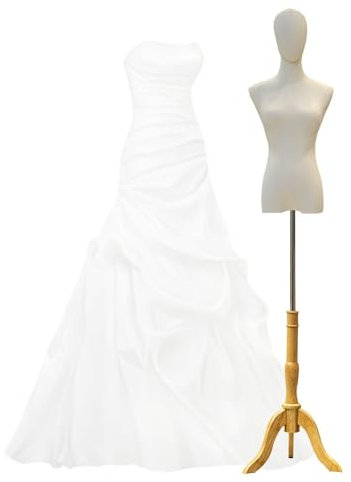 schneiderpuppe Schneiderpuppe Damenbüste Weiblich Mit Holzstativ Ständer, Höhe Verstellbar 47.2'''82.6'' Schneiderbüste Mannequin Torso Kleid Form for Kleid Schmuck Display for Clothing Shop Dresses(N