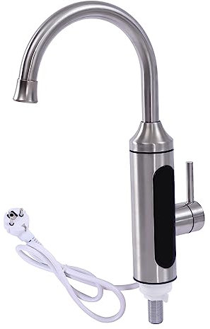 CLEADONG Robinet de chauffage électrique, affichage de la température LED, robinet rotatif à 360 °, pour cuisine de camping, camping-car, cuisine, garage