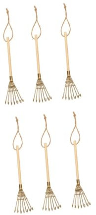 Zerodeko 6pcs Leaves Rake Miniature Garden Hand Rake Mini House Decor Iron Ornament for Dollhouse
