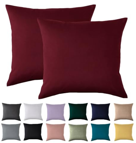 Beqnat Kissenbezug 40x40 2er Set, Rot, 100% Mikrofaser