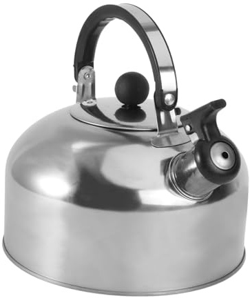 ULTECHNOVO Bollitore Da Fornello in Acciaio Inox 2l a Fondo Piatto Con Fischio, Compatibile Con Piani Cottura a Induzione e a Gas, Bollitore Per Acqua Domestico Con Manico Ergonomico Per Cucina