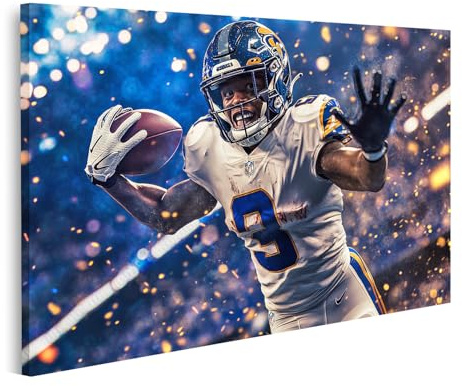 islandburner Bild auf Leinwand American Football Action Szene Bilder Wandbilder Poster