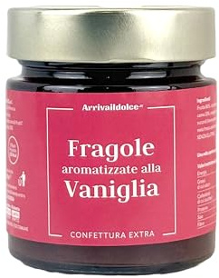 Confettura di Fragole alla Vaniglia, 310 g, Senza Glutine, con Limone Fresco e Mela Autoctona, Dolce Spalmabile per Colazione, Merenda e Dessert (Set 1, Fragole e Vaniglia)