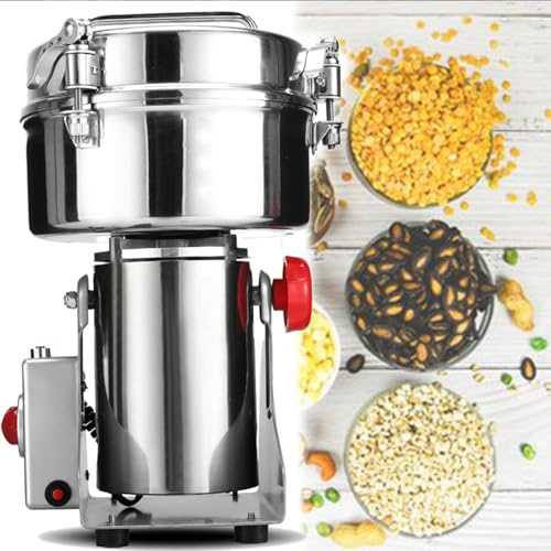 800g/1000g/1500g/2000g/2500g/4500g Electric Grain Grinder Spice Grain Mill Stainless Steel 35000RPM High Speedy Grinding for Dry Spice Herbs/Nut/Coffee/Rice 1000g