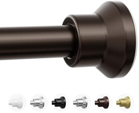 Chrsouly Shower Curtain Rod, 31-76 Inch Adjustable Tension Shower Rod, 1 Diameter Heavy Duty Rust-proof Tension Curtain Rods for Bathroom, Non Slip, No Drill, Bronze