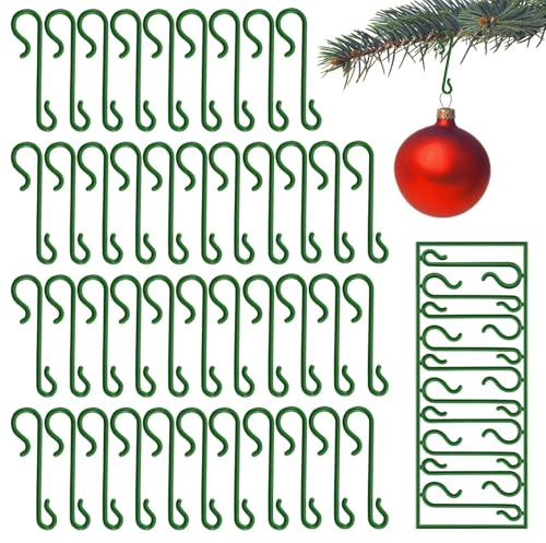 PacuM 300 Stück Grün S-Förmig Christbaumkugeln Haken Weihnachtskugeln | Aufhänger Christbaumkugeln Aufhänger Christbaumhaken Klein für Weihnachtsdekorationen Aufhängen