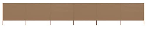 Brise-Vent Extérieur 6 Panneaux, Tissu Non Tissé Résistant avec Piquets en Bois, Brise Vue Camping et Brise Vent de Plage, Protection Contre Le Vent, Panneau Occultant Exterieur, 800 x 160 cm, Taupe