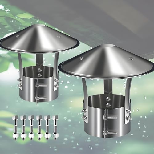 80-300mm Comignolo Antivento Antipioggia，Comignolo In Acciaio Inox Condotti Di Stufe E Camini Comignoli Superiori Conici Comignoli Per Scarico Fumi Ventilazione Canalizzata(180mm/7.1in 1pack)