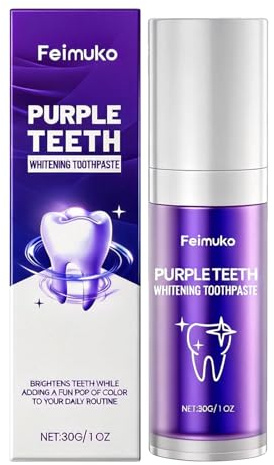 30g Viola Dentifrio Schiuma Detergente,Mousse schiuma per la pulizia dei denti,Pulizia Mousse Dentale Adatta all'uso quotidiano,Facile Da Usare,Una Cura Delle (Viola)