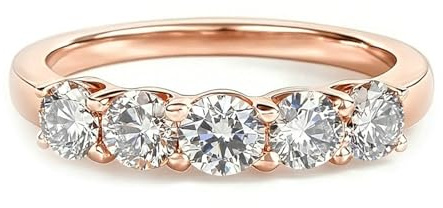 Whoiy Bandringe Damen Rotgold 18 Karat, Verlobungsringe 750 Echtgold mit Moissanite Elegant Jahrestagsring für Frauen Gr. 51 (16.2)