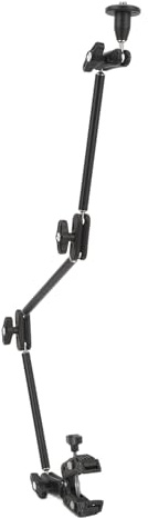 BONKZEBU Robust Justerbar Ledad Arm Super Clamp med 1/4 Tum 3/8 Tum Gänga och 360 Graders Rotation för DSLR-kameror, Rostbeständigt Material för Selfiesresor