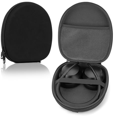 Linkidea Headphones Carrying Case Compatible with Bose QC Ultra, QC 45, QC 35 II, 700, Protective Hard Shell Travel Bag with Cable, Charger Storage (Black)