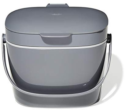 OXO Good Grips Easy-Clean Compost Bin - Charcoal - 6.62 L, Plastic, Charcoal, 6.6L