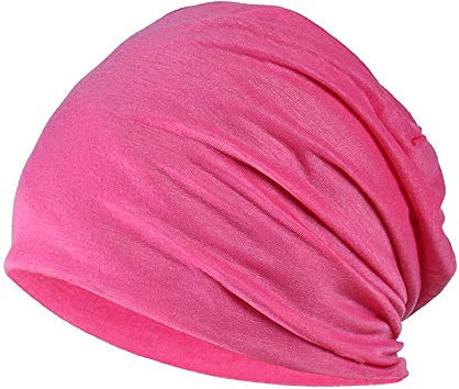 YOFASEN Slouchy Beanie Mütze - Chemo Cancer Kopfbedeckung aus Baumwolle Schlafmütze Turban Kopfbedeckung Strecken Muslimisches Kopftuch für Frauen Männer, Rosenrot, One size