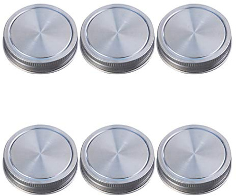 Cabilock Jar Deckel Wide Mouth Einmachglas Deckel Regelmäßig Mund Und Sichere Wiederverwendbare Dichtung Edelstahl mit Silikonringpads 7-TLG Jar Lids