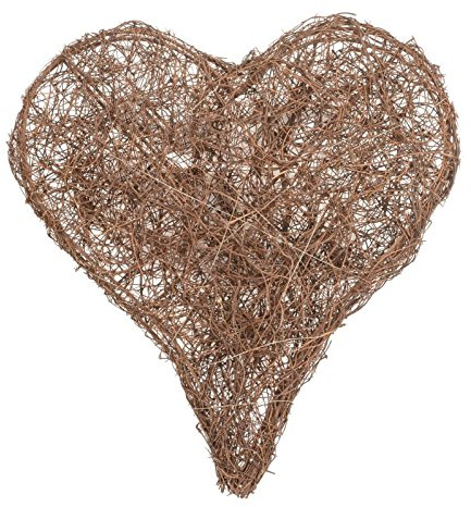 NaDeco Deko Herz aus aus Salim ca. 15cm Rebenherz Mühlenbeckia Herz Dekoherz Hochzeitsherz Naturherz Geflochtenes Herz Tischdeko Hochzeit