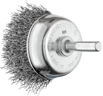 PFERD Topfbürste ungezopft TBU | Ø 50 mm Schaft-Ø 6 mm Stahldraht-Ø 0,30 mm | 43740162 – für Bohrmaschinen