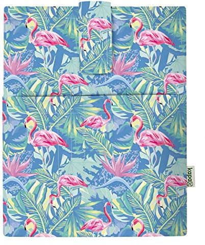 KAPAX Pochette DE Livre Couverture de Livres, pour Livre broché, Tissu Lavable,imperméable,Protecteur de Livre - rembourré, Housse de Protection pour Tablette pour Adulte (Flamant Rose)