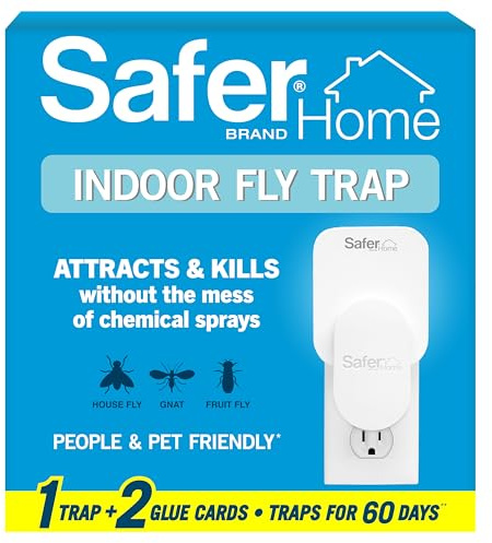 Safer Home - Trampa para moscas enchufable para interiores - SH502 - Trampas para moscas de frutas eficaces para interiores, trampas para mosquitos para casa interior, protección de 400 pies cuadrados