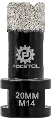 FOCSTOL Diamond Core Drill Bit - 20mm Diamond Hole Saw for Porcelain Ceramic Tile Marble Granite Quartz M14 Thread