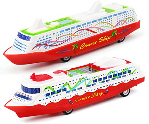 Toyvian Kreuzfahrtschiff Spielzeug Set – 5 Stück Pull-Back Boote Dampfschiffe, 16cm Rückzug Spielzeug für Badewanne Pool Mitgebsel für Kinder