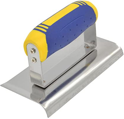Sinyiol Drywall Corner Tool Concrete Edger, 6 X 3 Concrete Edger Professional Stainless Steel Sheetrock Corner Shaping trowel Tool with Comfort Grip Handle (Concrete Edger)