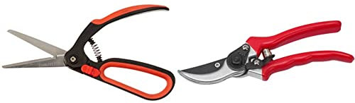 Meister Buchsbaumschere - Rostfreie Edelstahlklingen - Einhand-Bedienung - Zum Schneiden von Buchsbäumen & Formgehölz 9719400 & Gartenschere mit Bypass-Klinge - Antihaft-Beschichtung - 9719100