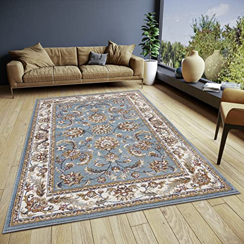 Hanse Home Reni Teppich Orientalisch – Orient Läufer klassisch dicht gewebt mit Ornamenten und Blumenmotiven Weicher Kurzflor für Schlafzimmer, Esszimmer, Wohnzimmer, Flur – Mint Creme, 160x235cm