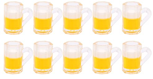 Mrisata 10 Pcs Mini Chopes à Bière en Plastique 1 Once Mini Chope à Bière Verres à Petites Tasses avec Poignées Clair Réutilisable Chope à Bière Verres de Dégustation de Bière pour