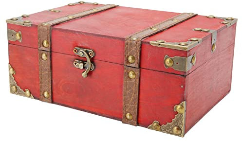 Schatzkiste, Rechteckig, Verstärkte Schatzkiste, Handgefertigt, Verstärkte Ecken für Fotouhren (Klein)