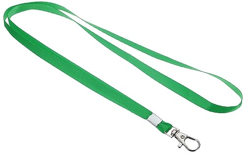 PATIKIL 5Pack 17 Halsbänder 0.4 Breite Flach Riemen Schlüsselband Grün | mit Drehbar Haken Clip, für Name Etikett Abzeichen Halter ID-Karte Schlüssel