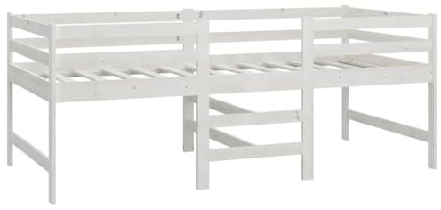 vidaXL Massivholzbett ohne Matratze Weiß 90x200 cm Kiefernholz