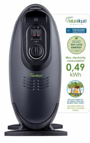 Bastilipo - Mini radiatore a bassissimo consumo energetico, con H2O liquida naturale, 0,49 Kwh, MR-ECOFLUID-9