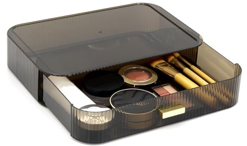 Womanht Makeup Organizer Drawers Stackable, Bathroom Vanity Organizers and Storage, Great for Cosmetics, skincare, Lipsticks, Nail Care (Black,1 Drawer)