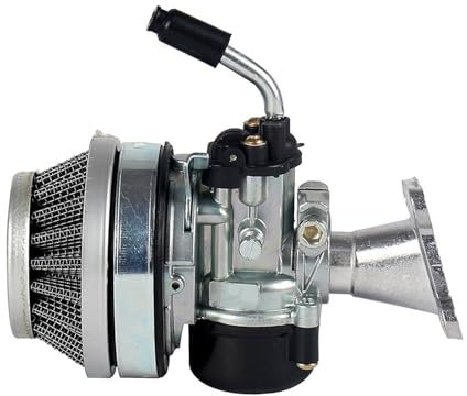 NVBHOF Ersatzvergaser Motorrad-Vergaser Für 37 49 50 80 Cc 2-Takt Wassergekühlter Vergaser Mit Ansaugrohr-Luftfilter Für Mini Moto Dirt Pocket Bike Für ATV Motor Vergaser Ersatz (Farbe : Silber)