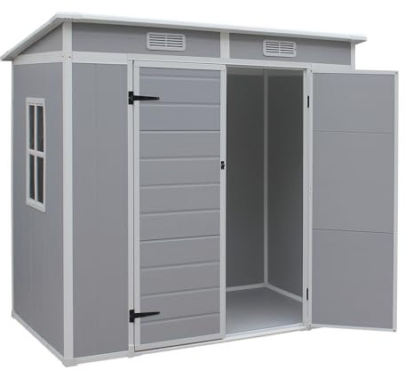 Panana Outdoor Garden Storage Shed, Grey, 6 x 4 ft；4.66 x 4ft ；5 x 2.6ft (6X4-B)