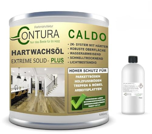 Contura 750ml. Hartwachsöl 2K mit Härter Premium Holzöl Parkettöl Objektöl Treppenöl Fußbodenöl (Bernstein)