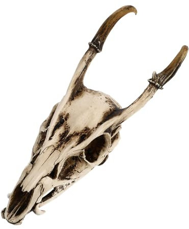 ULDIGI Resin Goat Skull 3D Skeleton Aquarium Decoration Viking Primitive Style Wall Hanging Fish Tank Ornament Landscaping Prop