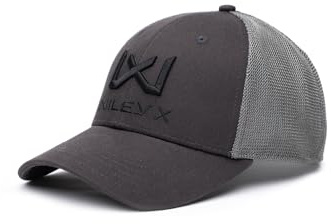 Wiley X │ WX Trucker Cap | Bomullsnät | Män justerbar lätt andningsaktiv Flexfit 6-panels-keps | Solhatt | Airsoft Sport Outdoor, Mörkgrå | svart, En Storlek
