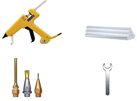 HHOZsafety Pistola per Colla a Caldo Professionale da 250 W, Temperatura Regolabile, Set di Pistole per Silicone ad Alta Potenza con Colla Stick da 11 mm, ugell