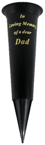 Special Graveside Memorial Grave Spiked Flower Vase In Loving Memory Special Memorial Vase for Graves - Plastic Cemetery Flower Holder with Spike, (1, Dad)