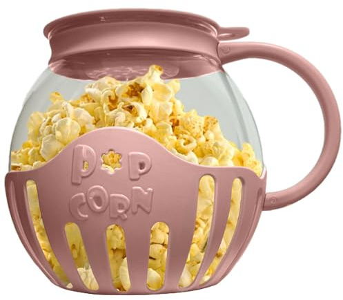GkgWuxf 2.25 Quart Microwave Popcorn Bowl Popcorn Maker Microwave Bowl Silicone Microwave Hot Air Popcorn Popper Bowl Borosilicate Glass BPA Free With Lid Dishwasher Safe
