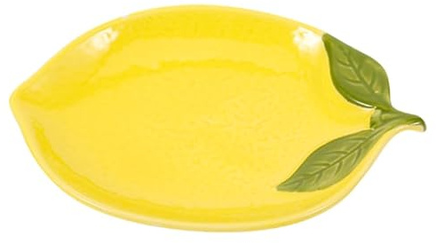 PRETYZOOM Zitronenteller Keramik 5Er Set 5.91X4.13X3.94In Gelbe Dessertteller Snackteller Für Obst Kuchen Servierplatte Küchengeschirr Für Zuhause Restaurant Bar