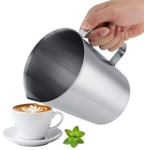 VIFERR Milk Frothing Pitcher 2000 ml Espresso Steaming Pitchers Large Stainless Steel Measuring Cup Milk Frothing jug with Scale for Latte Coffee Art Cappuccino